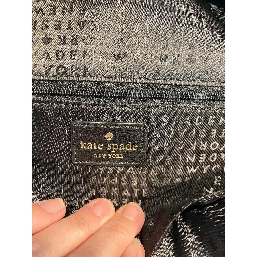 KATE SPADE NICOLE LARCHMONT AVE BACKPACK BLACK LEATHER TRAVEL SCHOOL BAG
